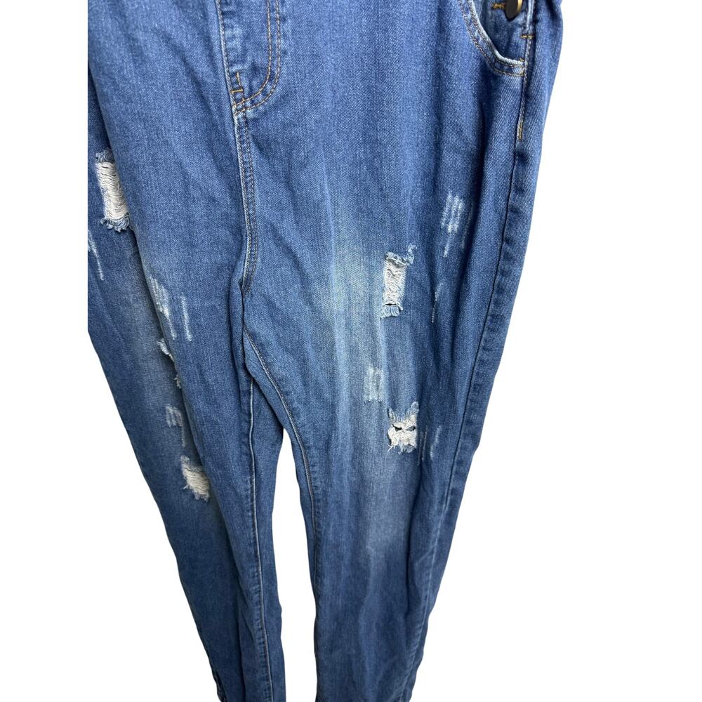 JEANS co. Washed Blue Denim Distressed Overalls Womens 2XL - Picture 7 of 11